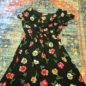 Black dress with flowers
